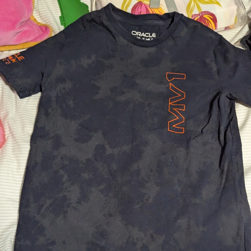 Oracle Kids Navy T-Shirt with Orange Graphic